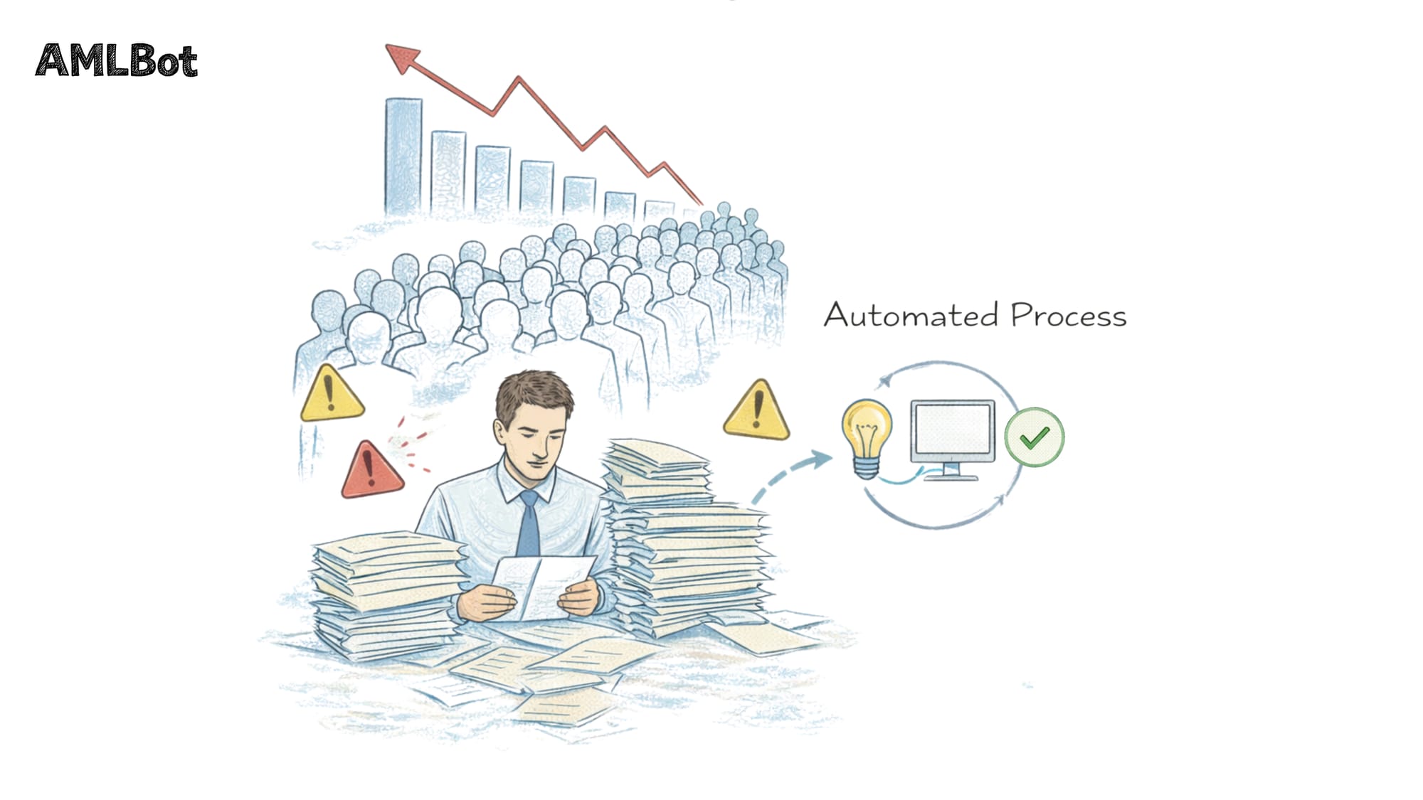 Visualizing the scalability of automated KYC systems: a compliance officer leveraging AI for real-time monitoring while maintaining human oversight for anomaly detection and auditability in 2026.